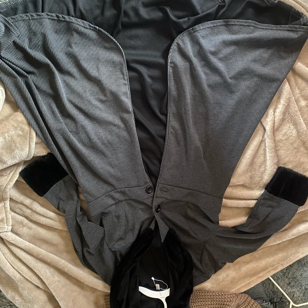 Fur lined hood and sleeves light coat